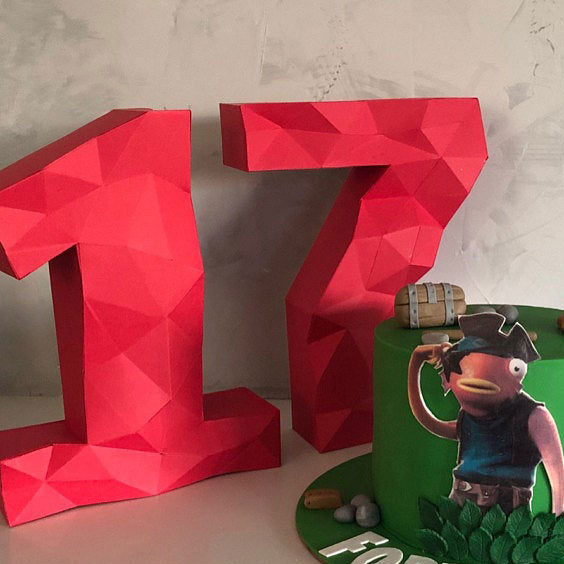 Party Numbers 3D Papercraft Kits