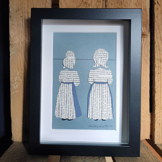 Collage – Huizer Vrouwen – Handgemaakt – 15 x 20 cm ingelijst
