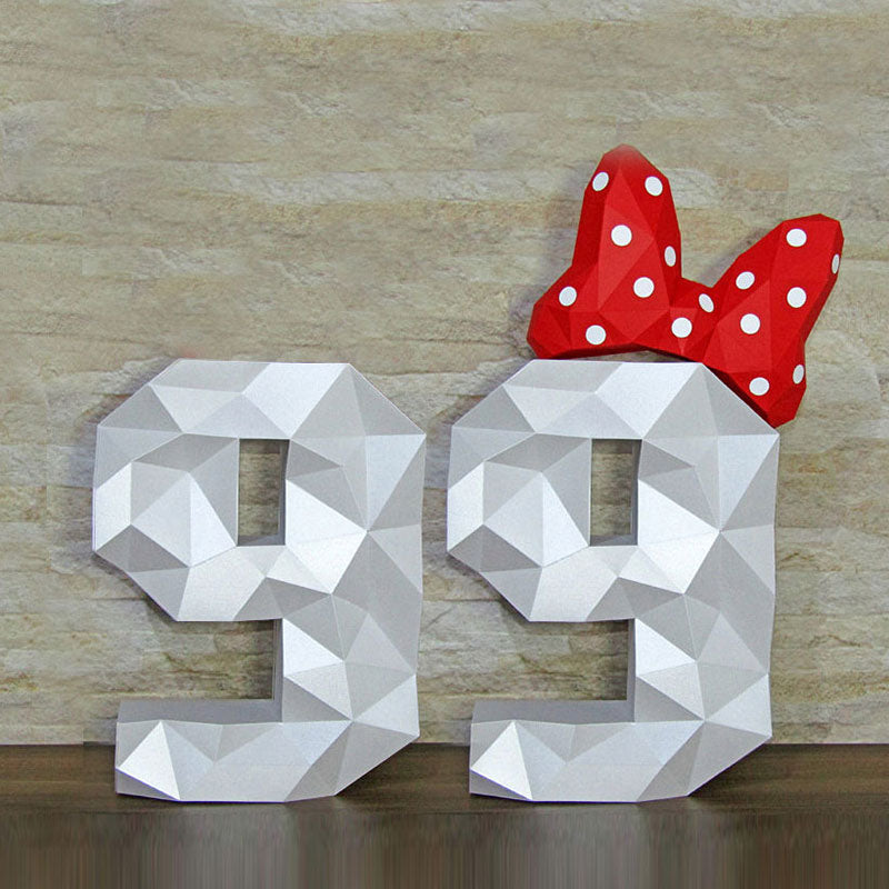 Party Numbers 3D Papercraft Kits