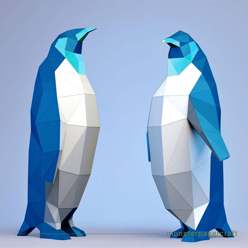Blue Penguins 3D Papercraft Kit